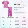 thumbnail image 5 of Sinleey Kids Hip Hop Outfits for Girls Boys Shiny Metallic Dance Tops and Sparkly Pants Trousers Set Rose Red 100, 5 of 5