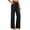 Black, variant on Women's Effortless Wide Leg High Waisted Casual Pants Loose Fit Flowy Trousers Breathable Summer Elastic Long Slacks L