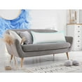 thumbnail image 2 of LR Home Ox Bay Hand-Woven White/Blue Bordered All-Natural Cotton Pillow Cover, 2 of 8