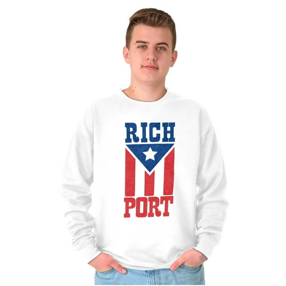 Puerto Rico Rich Port PR Flag Pride Sweatshirt for Men or Women Brisco Brands S