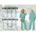 thumbnail image 6 of MINTREUS Lounge Sets for Women Casual Long Sleeve Button Down Shirt and Drawstring Wide Leg Pants Two Piece Outfits with Pockets Pjs, 6 of 7