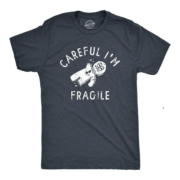 Mens Careful Im Fragile T Shirt Funny Xmas Gingerbread Cookie Joke Tee for Guys Graphic Tees