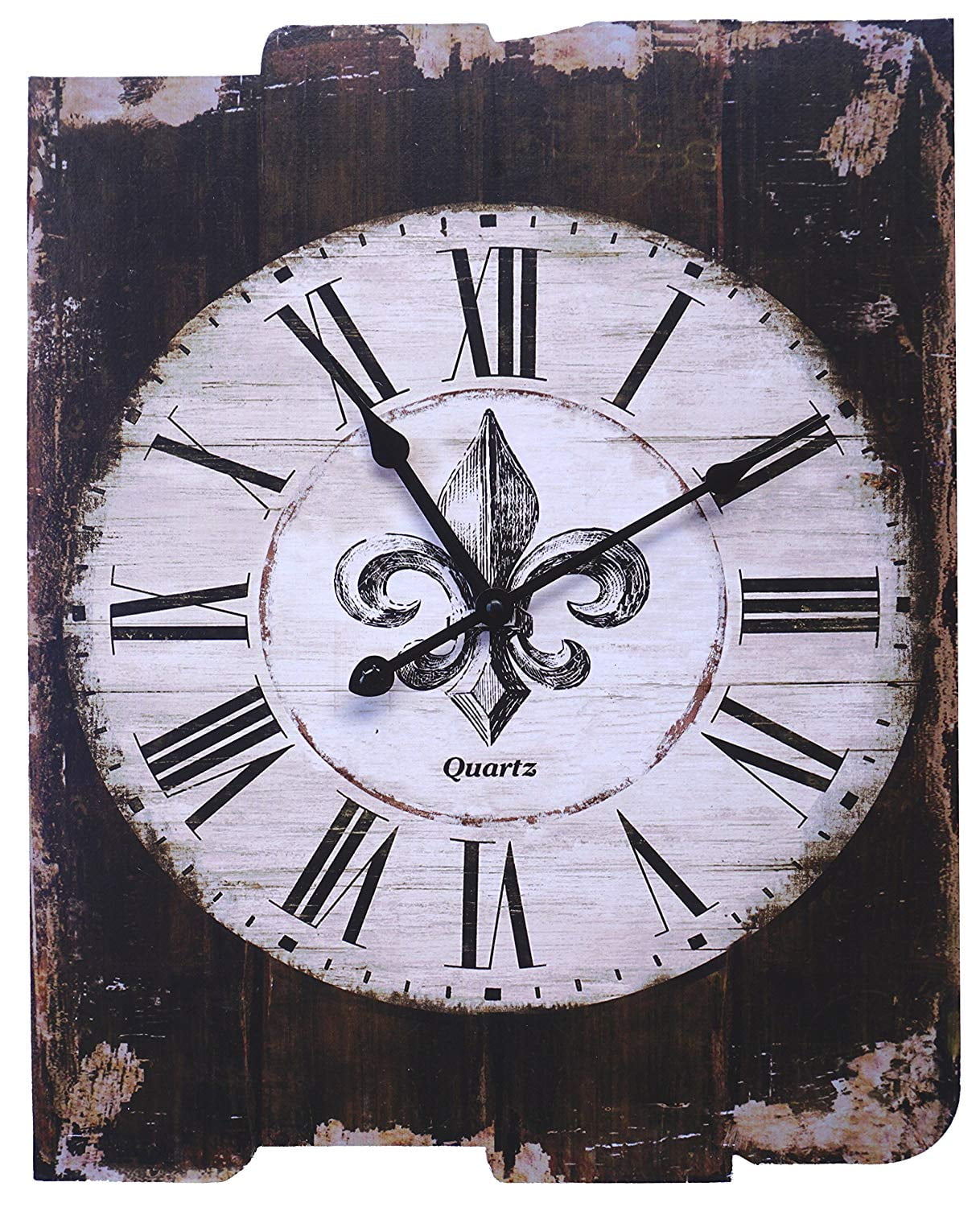 LuLu Decor, French Country Style Rustic Wood Wall Clock 23.50" with