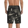 thumbnail image 4 of Lsque Monochrome Mushroom Artwork Mens Sleep Pajama Shorts,Short Pajama Pants, Cotton Ultra-Soft Knit-3X-Large, 4 of 9