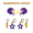 golden yellow mini enamel bolts and purple statement open starboys, variant on Minnesota State University Mankato Spirit Stack purple mini enamel bolts and golden yellow statement open starboys