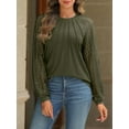 thumbnail image 3 of Charmish Women's Knit Tops Dressy Business Casual Blouses Lace Long Sleeve Work Shirts Fall Clothes, 3 of 6