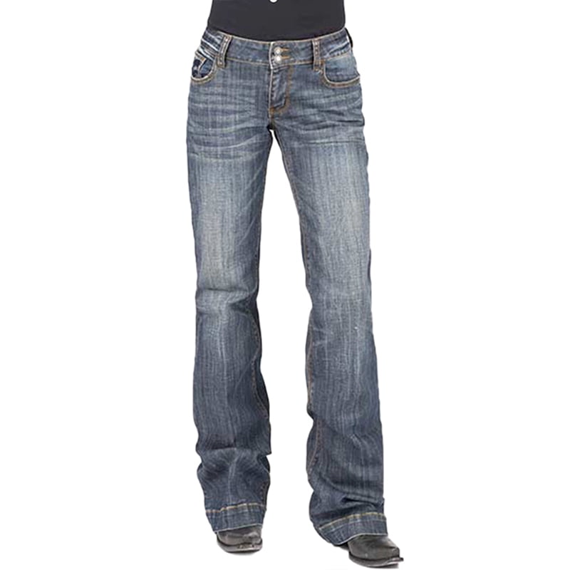 ladies grey bootcut jeans