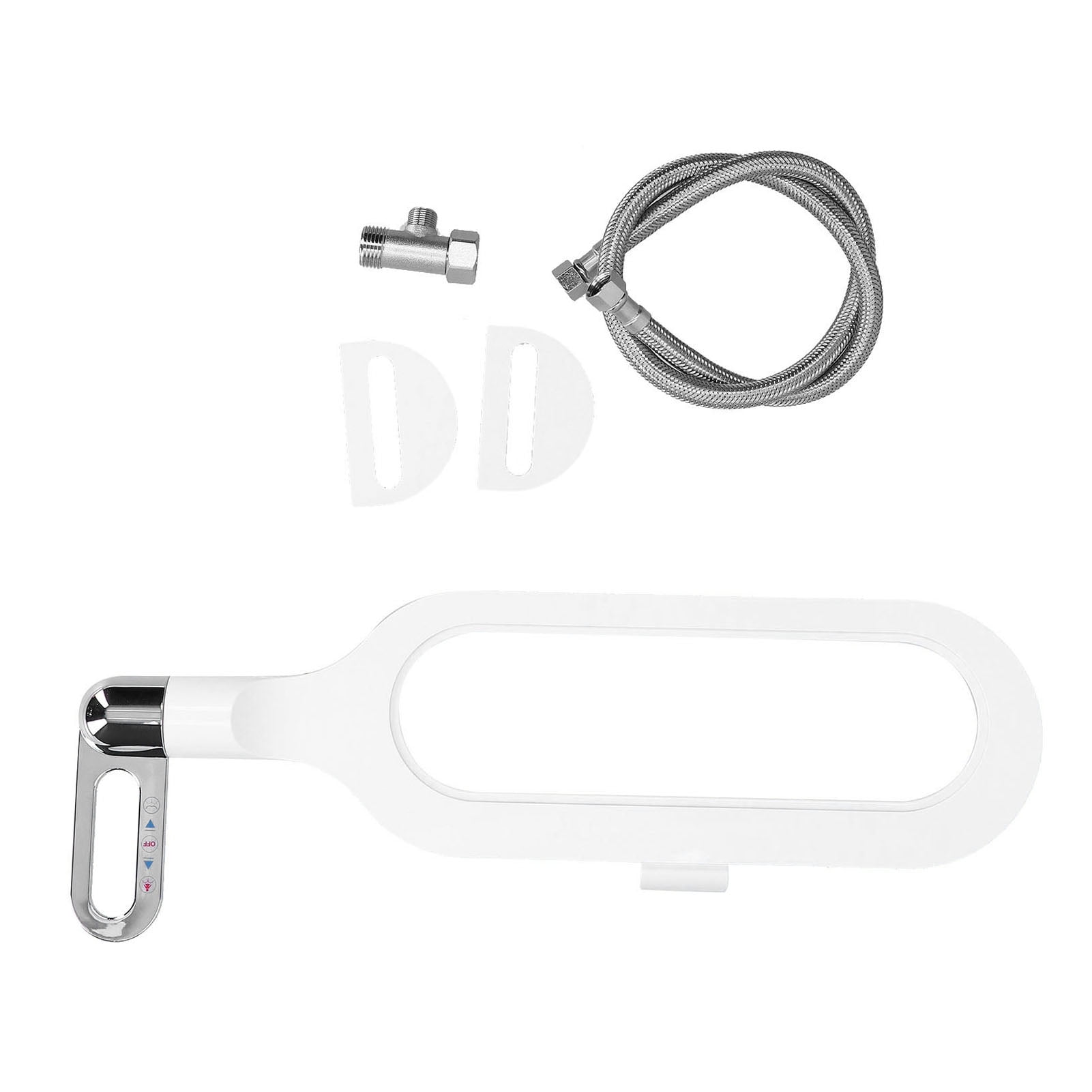 YAHHU G1/2 Ultra Thin Plastic Toilet Bidet Attachment, Non-Electric Dual Nozzle with Self Cleaning, Easy to Install Accessory, 17.3 inches / 44 cm