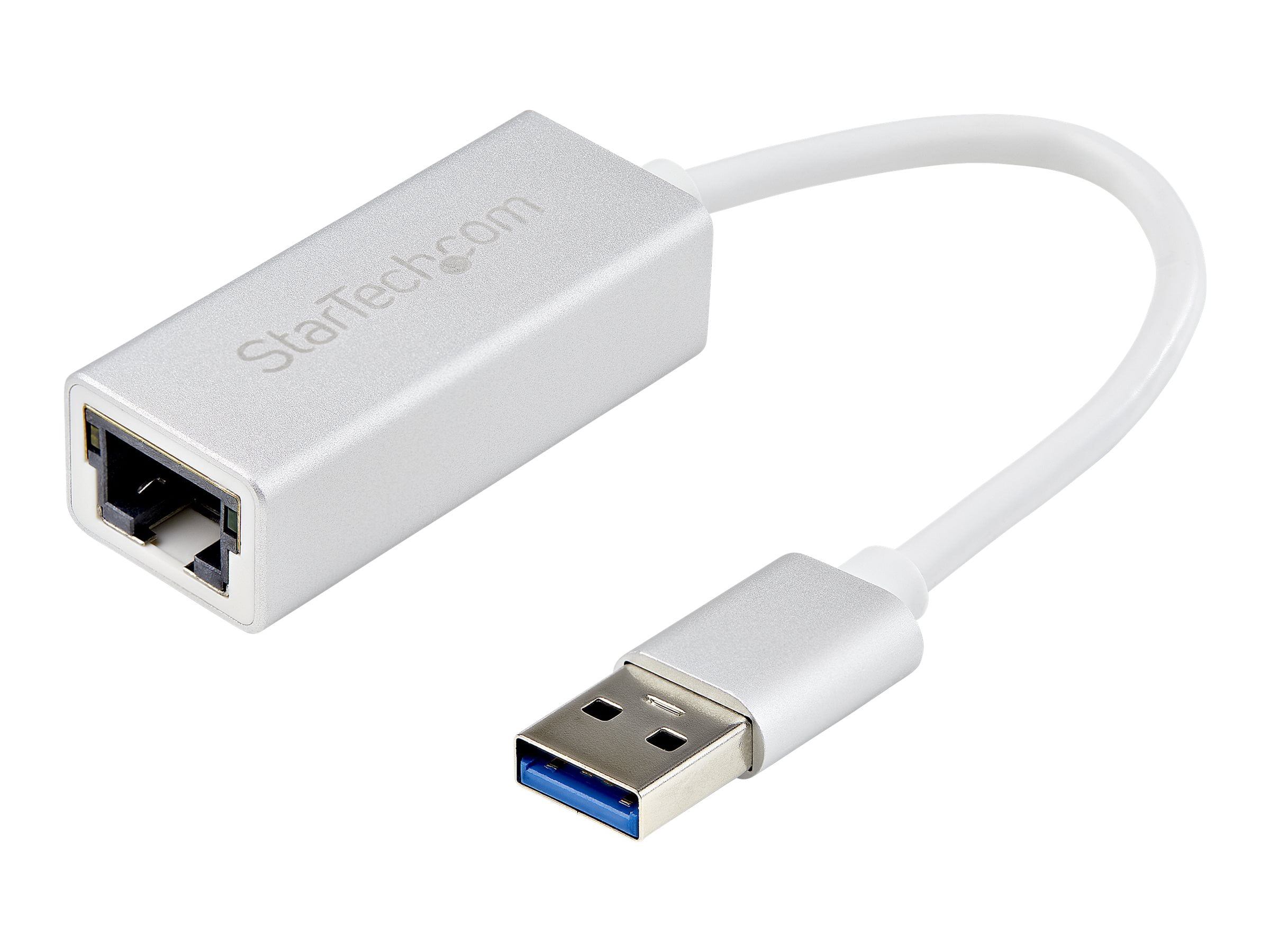 USB 3.0 to Gigabit Network Adapter Silver Sleek