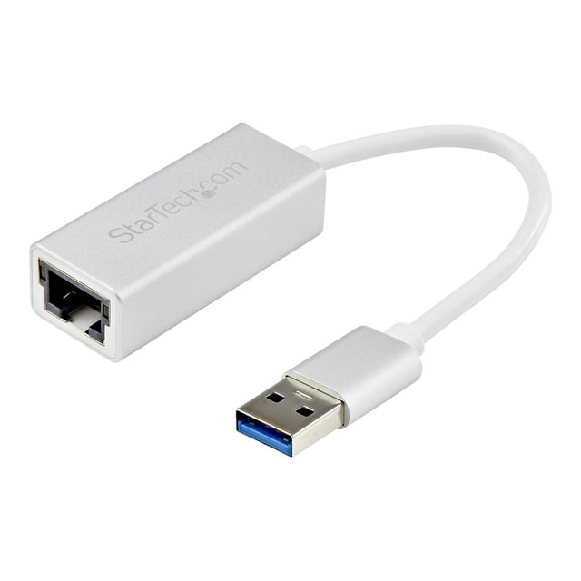 StarTech.com USB 3.0 to Gigabit Network Adapter - Silver - Sleek Aluminum Design for MacBook, Chromebook or Tablet - Native Driver Support (USB31000SA) - Network adapter - USB 3.0 - Gigabit Ethernet x 1 - silver