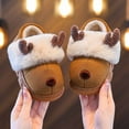 thumbnail image 2 of FUZHIQ Toddler Slippers,Unisex Christmas Slippers Santa Claus Slippers Cute Plush Kids Anti House Loafers for Boy Girl, 2 of 6