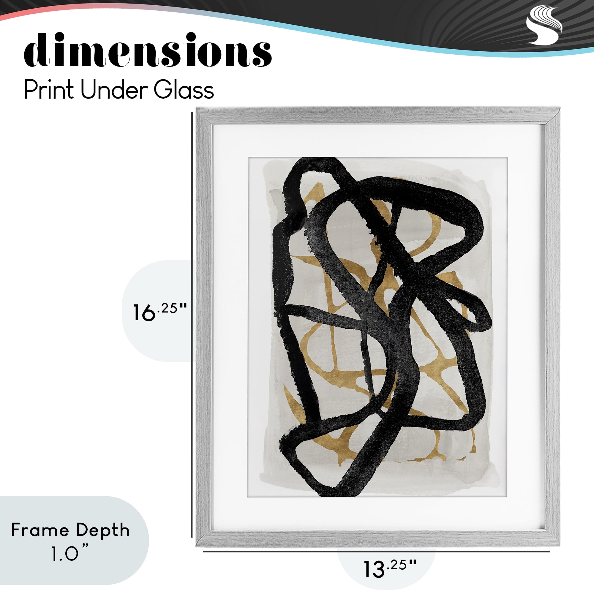 Stupell Industries Expressive Hindsight in Black Gray Framed Print Under Glass, design by Lucille Price