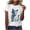 White, variant on Njagoc3 Women Print T-Shirt Casual Short Sleeve Crew Neck Graphic Tee