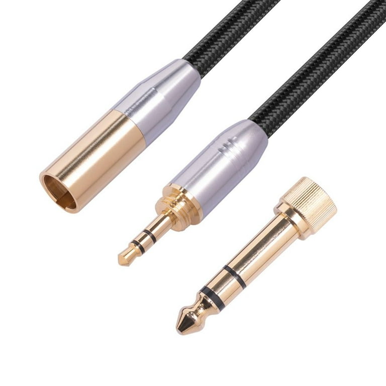 for Camera Aluminum Foil Shield Male To Male Mic Cable Audio Cable 3.5mm  Jack To Mini XLR 6.35mm Adapter Cord 30CM 