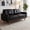 Black, variant on 65" Modern 2-Seater Sofa with Nubby Upholstery, Tufted Backrest and Solid Wood Legs, Compact Loveseat Couch for Living Room, Bedroom, Apartment