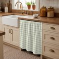 thumbnail image 2 of Green Plaid Cabinet Curtains for Kitchen 35"W x 35"L, Classic Sage Green Grid Checkered Lines Stripes Laundry Sink Cabinets Magic Tape Short Curtain Privacy Panel for Bathroom Vanity Cabinets, 2 of 9