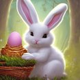 thumbnail image 1 of Pintura de diamante 5D DIY taladro redondo completo Kit de conejo de Pascua decoración del hogar (A6557) FLhrweasw Nuevo, 1 of 9