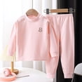 thumbnail image 2 of 12-18 Months Girls Long Sleeve Pajama Set Toddler Girls Little Girls Fall Clothes Toddler Outfit Girl Sweatshirt Shirt Pants Winter Outfit Toddler Girl Outfit For 1t 2t 3t 4t 5t 6t,Pink, 2 of 5