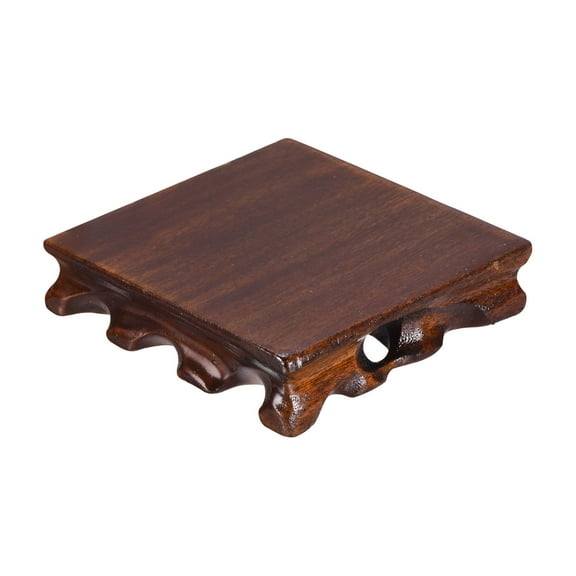 Uxcell Wooden Display Stand, 4 x 4 Inch Square Bonsai Base Wood Stand Holder