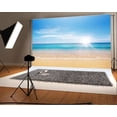 thumbnail image 1 of Fondo de fotografía ABPHQTO 150x220cm Océano azul Seabeach Sol brillante Cielo azul, 1 of 2