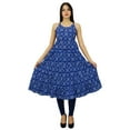 thumbnail image 7 of Bimba Women A-Line FlaiDress Summer Wear Blue Printed Kurta Kurti Beach Clothing, 7 of 7