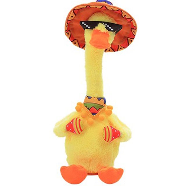 Black Juguete De Peluche Electrónico Peluche Suave Para Muñecas Bebés Cantan Pato Cantando 120 Canciones