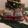 thumbnail image 4 of Christmas Plaid Decorative Throw Pillow Covers Green Red 18x18 | Scottish Tartan Cushion Case, Farmhouse Home Holiday Decor, Buffalo Check, Sofa Couch Bed Decorative Pillow Case, 4 of 5