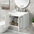 thumbnail image 2 of 24" Wall Mounted Bathroom Vanity with Ceramic Basin, Two Shutter Doors, Solid Wood & MDF Board, White (One Package), 2 of 9