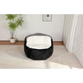 thumbnail image 2 of Oversized Faux Fur Bean Bag Chair, Ultra-Soft Shredded Sponge Lounger Sofa, No Assembly Large Cozy Couch for Living Room, Black White Grey, 2 of 8
