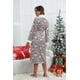 thumbnail image 4 of Bata de baño de franela con estampado de Papá Noel para mujer, camisón, ropa de estar por casa, 4 of 4