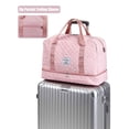 thumbnail image 5 of Gustave Quilted Travel Duffle Bag for Women Large Capacity Overnight Weekender Gym Hospital Bag Water Resistant Carry On Totes with Shoe Compartment & Wet Pocket, Pink, 5 of 9