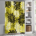 thumbnail image 5 of Yellow Black Floral Shower Curtain, Vintage Yellow White Black Flower Waterproof Shower Curtain Set with 12 Hooks Lightweight Bath Curtains Fabric Bathroom Decor 36x72 Inches, 5 of 9