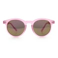 thumbnail image 4 of Retro Iconic Color Mirror Round Horn Rim Hipster Plastic Sunglasses Pink - Purple Mirror, 4 of 8