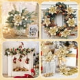 thumbnail image 5 of Katinyos 24 Pieces Gold Christmas Poinsettia Flower, Artificial Christmas Flowers Decorations with Stems, Xmas Artificial Glitter Berries Stems for Christmas Tree Ornament Party Decorations, 5 of 7