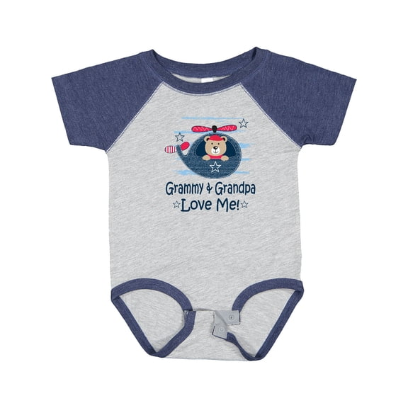 Inktastic Grammy and Grandpa Love Me Grandson Boys Baby Bodysuit