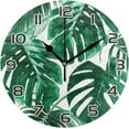 thumbnail image 2 of GZHJMY Tropical Palm Leaves Clock, Silent Round Wall Clock, Non Ticking Battery Device Clocks, Creative Decoration Wall Clock for Living Room Bedroom Office Kitchen, 2 of 7