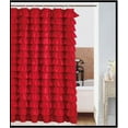 thumbnail image 2 of Waterfall Ruffled Fabric Shower Curtain (RED), 2 of 10