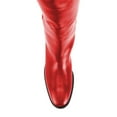 thumbnail image 4 of YDN Women Fashion Winter Over The Knee Boots Round Closed Toe Flat Heel Riding High Boots Pull On Warm Outfit Shoes Size 7 Red, 4 of 4