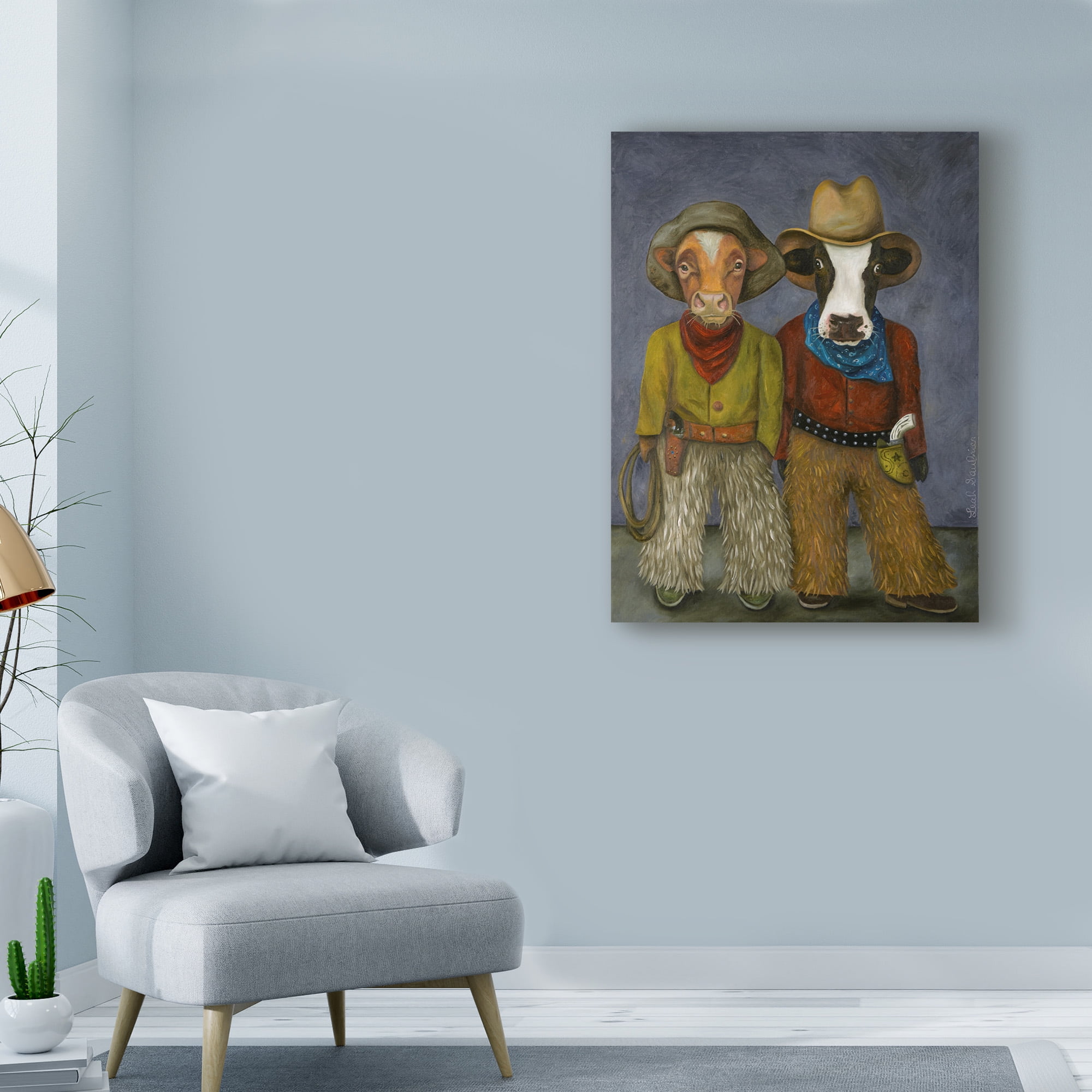 Trademark Fine Art 'Real Cowboys' Canvas Art by Leah Saulnier