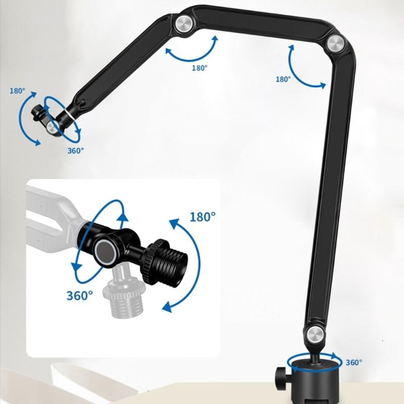 lanema Professional Mic Boom Arm Stand for Desktop with Adjustable Three Section Scissor Arm Designing for Podcasters Streamers