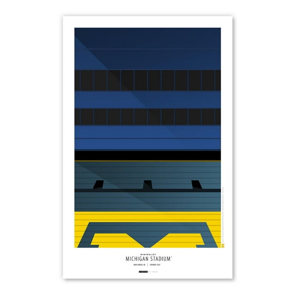 Michigan Wolverines 11" x 17" Minimalist Stadium Poster Print