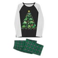 thumbnail image 3 of Christmas Family Pajamas Matching Set Long Sleeve Dinosaur Print Tops and Plaid Pants Sleepwear, 3 of 10