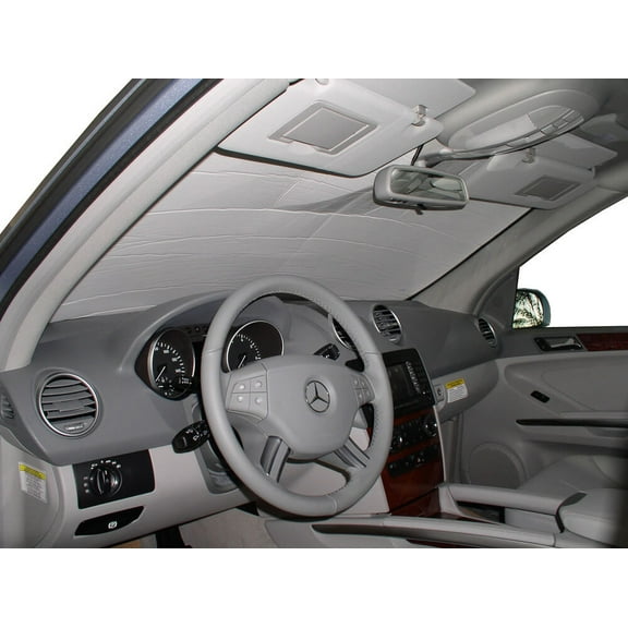 HeatShield, The Original Windshield Sun Shade, Custom-Fit for Mercedes-Benz ML450 SUV 2010, 2011, Silver Series