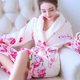 thumbnail image 3 of Batas de invierno para mujer, cálidas, de forro polar coral, para dormir, pijamas femeninos, ropa para el hogar, bata de baño floral, kimono de hotel, 3 of 3