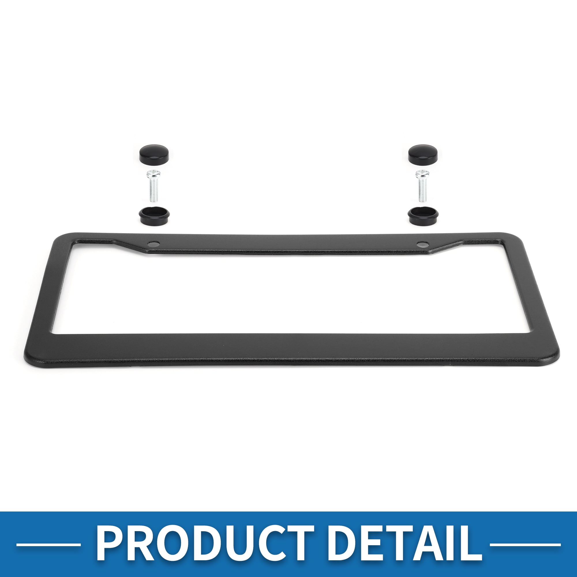 Unique Bargains Durable Aluminum Alloy License Plate Holder Black