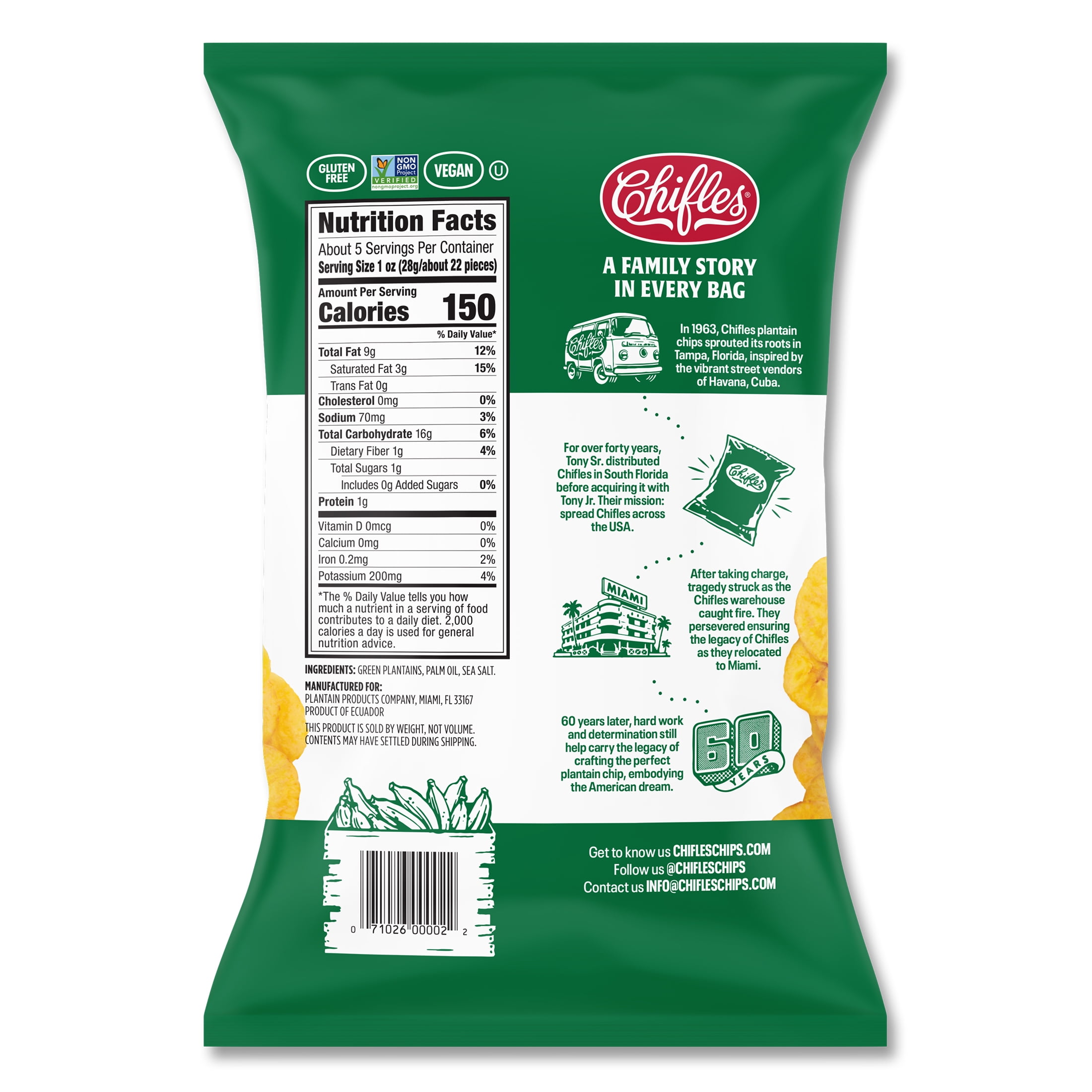 Chifles Plantain Original Chips, 5 oz