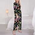 thumbnail image 3 of Lsque Bright Mushrooms Pattern Long Sleeve Pajama Set for Women - Soft 2-Piece Sleepwear and Loungewear Set with Pockets, Comfy Nightwear-Medium, 3 of 7