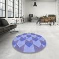 thumbnail image 3 of Ahgly Company Indoor Round Patterned Day Sky Blue Area Rugs, 4' Round, 3 of 6