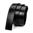 thumbnail image 3 of ‌Catelles Men's Crocodile Pattern Headless Black Belt - Genuine Leather Automatic Buckle Waistband, Durable Stylish for Business Casual Wear,Gifted by Box&For waist 42in Width 1.38in(3.5cm), 3 of 9