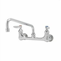 T&S Brass - Double Pantry Faucet, Wall Mount, 8'' Centers, 10'' Swing Nozzle, Lever Handles